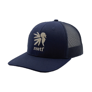 Navy Strucutred Casual Mesh Trucker Cap Front Image on white background