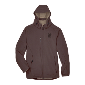 Chocolate Softshell Jacket Product Image on white background