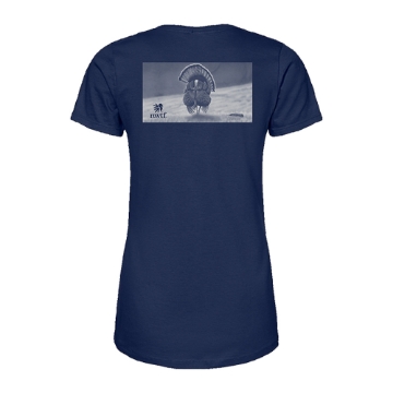 NWTF Ladies Navy Dustin Tee Front Image on white background
