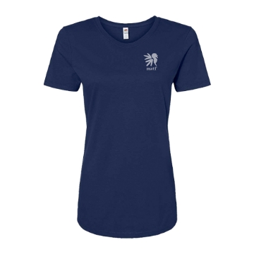 NWTF Ladies Navy Dustin Tee Front Image on white background