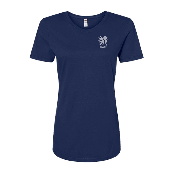 NWTF Ladies Navy Dustin Tee Front Image on white background
