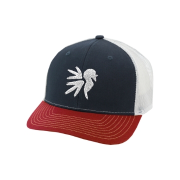 NWTF Paramount Navy/White/Red Hat Front Image on white background