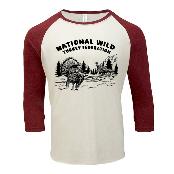 Yellowstone Baseball Tee Front Image on white background