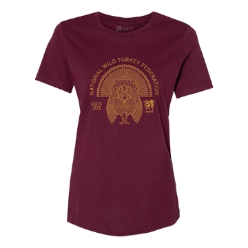 Maroon Ladies Tee Product Image on white background