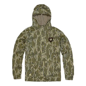 Image of a camouflage hoodie with the NWTF logo on front