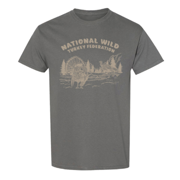 Image of a Gray Tee with Tan NWTF design