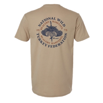 Front Image of the Circle Turkey Tee with NWTF logo on the left chest