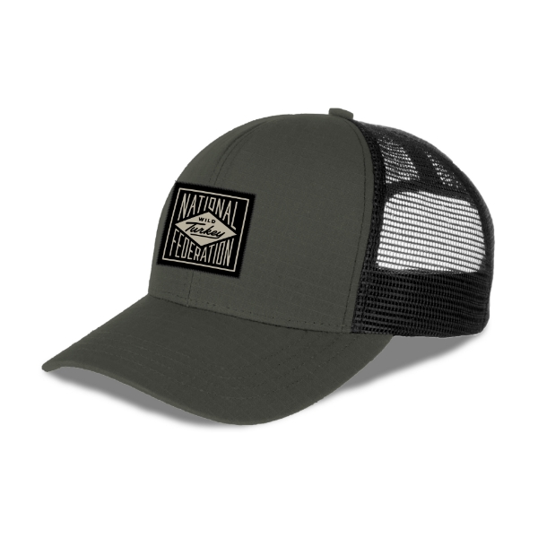 NWTF Military Green Ripstop Hat Front Image on white background