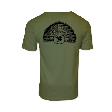 NWTF Turkey Fan Flag Tee Front Image on white background