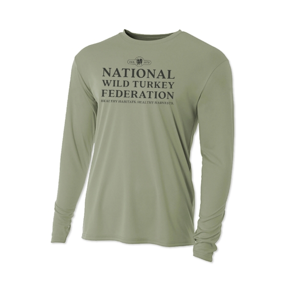 NWTF Performance Long Sleeve Front Image on white background